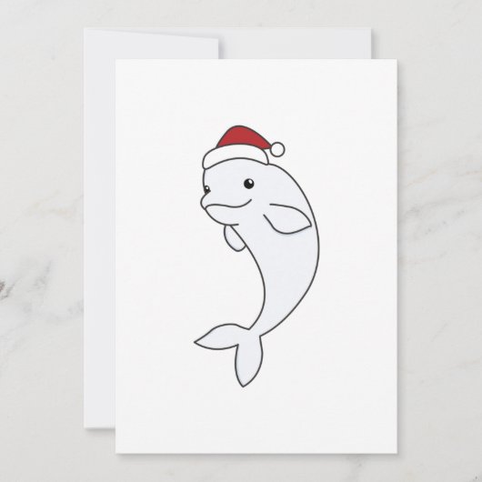 Beluga Whale Merry Winter Animals Whales Feestdagenkaart (Voorkant)