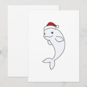Beluga Whale Merry Winter Animals Whales Feestdagenkaart (Voorkant / Achterkant)