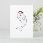 Beluga Whale Merry Winter Animals Whales Feestdagenkaart (Staand voorkant)