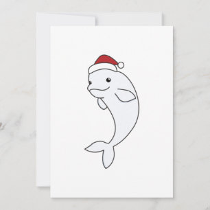 Beluga Whale Merry Winter Animals Whales Feestdagenkaart