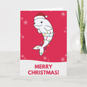 Beluga Whale Merry Winter Animals Whales Kaart
