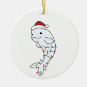 Beluga Whale Merry Winter Animals Whales Keramisch Ornament (Voorkant)