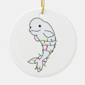 Beluga Whale Merry Winter Animals Whales Keramisch Ornament (Voorkant)