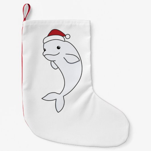 Beluga Whale Merry Winter Animals Whales Kleine Kerstsok (Voorkant)