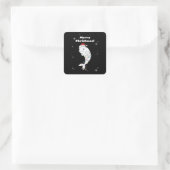 Beluga Whale Merry Winter Animals Whales Vierkante Sticker (Tas)