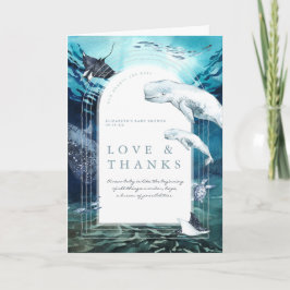 Beluga Whale Ocean | Baby shower Hartelijk dank Bedankkaart