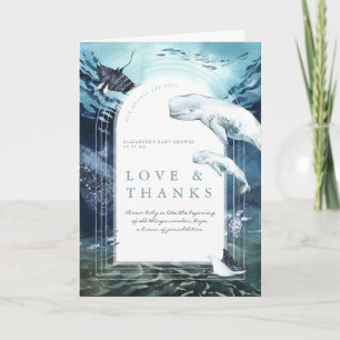 Beluga Whale Ocean   Baby shower Hartelijk dank Bedankkaart