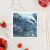 Beluga Whale | Ocean Baby shower Napkins Servet (Insitu)