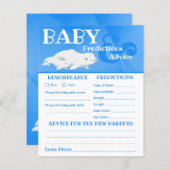 Beluga Whale Ocean Baby shower Predictions, Advice (Voorkant / Achterkant)