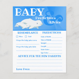 Beluga Whale Ocean Baby shower Predictions, Advice