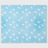 Beluga Whale Pattern in Ocean Blue Cadeaupapier (Vlak)