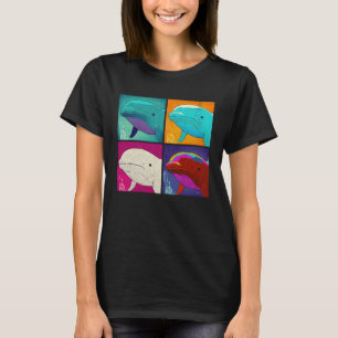 Beluga Whale Pop Illustratie Kleurrijke Dierlijke  T-shirt
