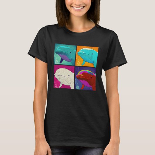 Beluga Whale Pop Illustration Colorful Animal Men T-shirt (Voorkant)