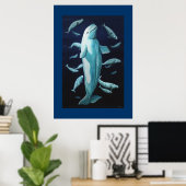 Beluga Whale Print Marine Life Poster Whale Print (Thuiskantoor)