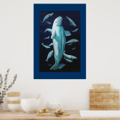 Beluga Whale Print Marine Life Poster Whale Print (Keuken)
