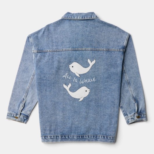 Beluga Whale Pun Denim Jas Denim Jacket (Achterkant)