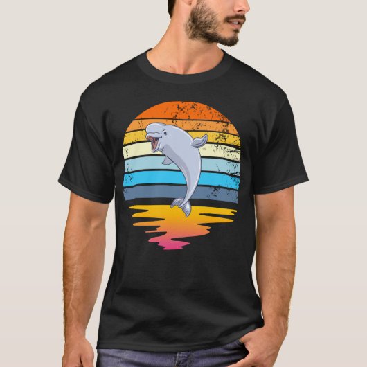 Beluga Whale Retro Sunset Save the Whales Beluga T-shirt (Voorkant)