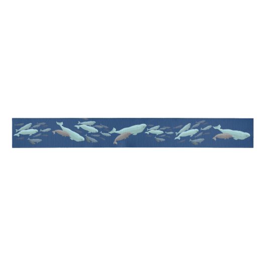 Beluga Whale Ribbon Paper Gepersonaliseerd Whale R Grosgrain Lint (Voorkant)