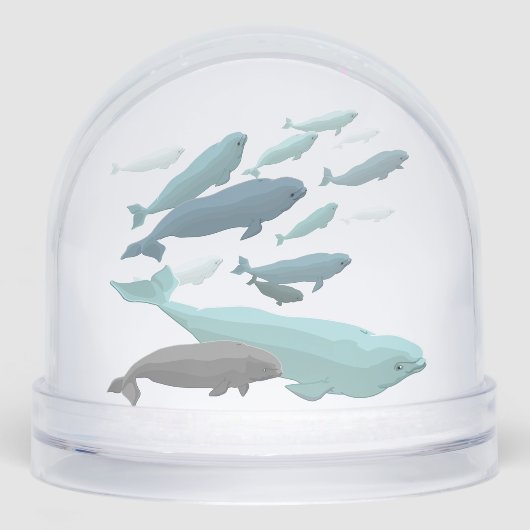 Beluga Whale Snow Globe Custom Whale Snow Globe Sneeuwbol (Voorkant)
