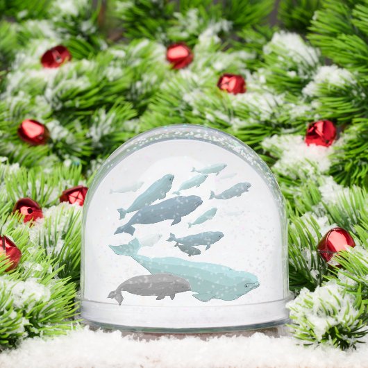 Beluga Whale Snow Globe Custom Whale Snow Globe Sneeuwbol (Kerstmis)