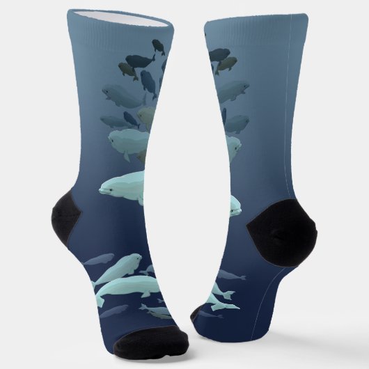 Beluga Whale Socks Whale Art Socks Customize Sokken (Gebogen)