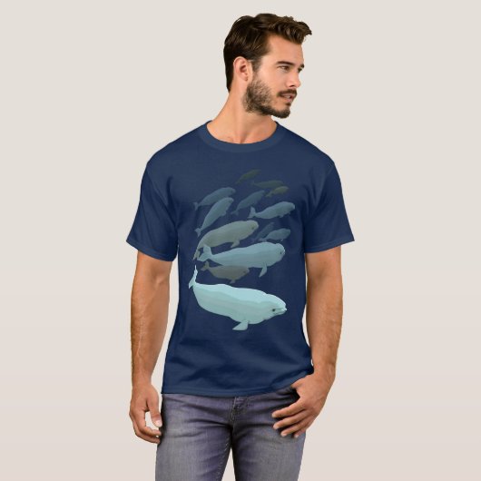 Beluga Whale T-Shirt Unisex Whale Art Shirten (Voorkant volledig)