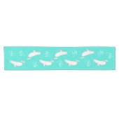 Beluga Whale Turquoise Korte Tafelloper (Horizontaal)