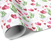 Beluga Whale Valentine Gift Wrapping Paper White Cadeaupapier (Rol Hoek)