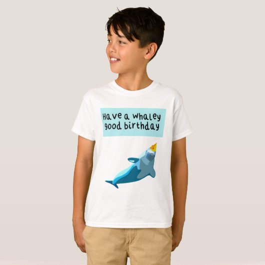 Beluga Whale Verjaardag Kunstwerk Speelse Marine M T-shirt (Voorkant volledig)