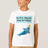 Beluga Whale Verjaardag Kunstwerk Speelse Marine M T-shirt (Voorkant)