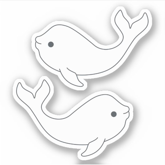 Beluga Whale Vinyl Stickers (Voorkant)