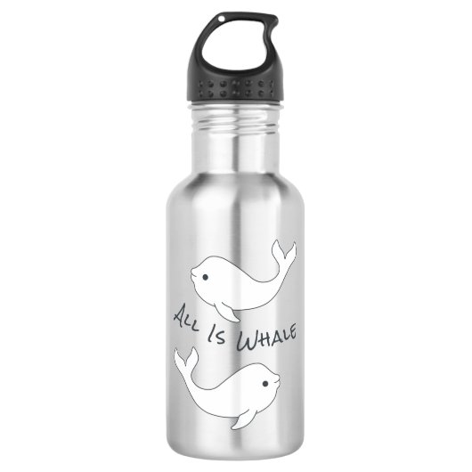 Beluga Whale Water Fles (Donkere tekst) (Voorkant)