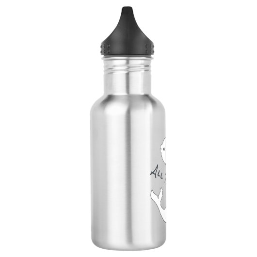 Beluga Whale Water Fles (Donkere tekst) (Links)