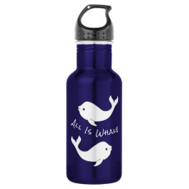 Beluga Whale Water Fles (Witte tekst)