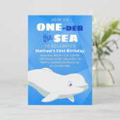 Beluga Whale White Arctic Ocean Eerste Verjaardag Kaart (Staand voorkant)