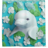 Beluga Whale Zee Ocean Beach huis Douchegordijn (Voorkant)