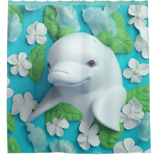 Beluga Whale Zee Ocean Beach huis Douchegordijn (Voorkant)