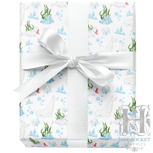 Beluga Whales Wrapping Paper Cadeaupapier