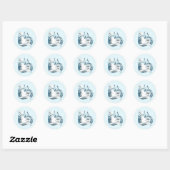 Belugawalvis Blauw Ronde Sticker (Vel)