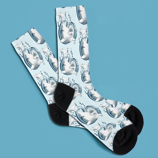 Belugawalvis Blauw Sokken