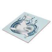 Belugawalvis Blauw Tegeltje (Zijkant)