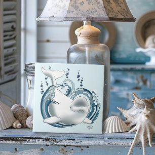 Belugawalvis Blauw Tegeltje