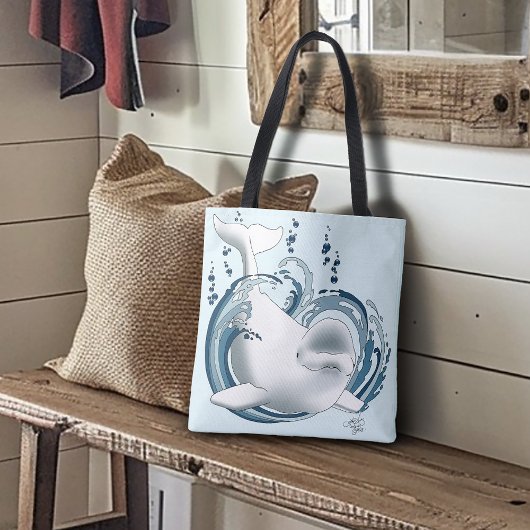 Belugawalvis Blauw Tote Bag