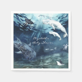Belugawalvis | Oceaan Baby Shower Servetten
