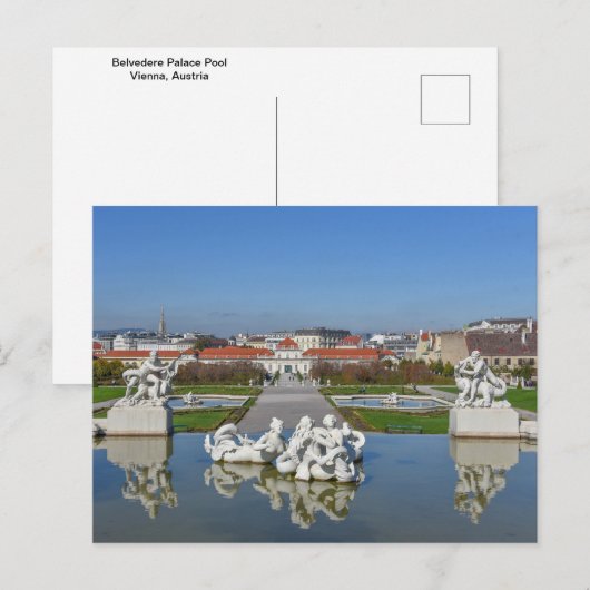 Belvedere Palace Pool, Wenen, Oostenrijk Briefkaart (Voorkant / Achterkant)