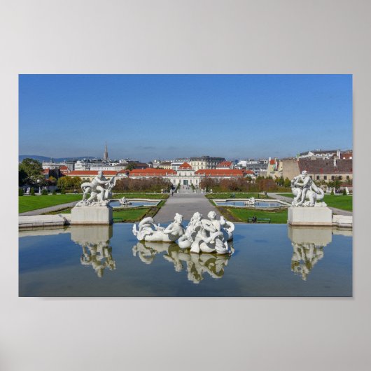 Belvedere Palace Pool, Wenen, Oostenrijk Poster (Voorkant)