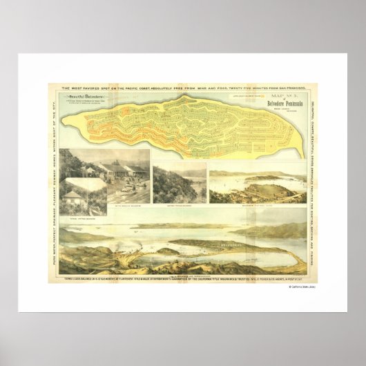 Belvedere Peninsula, Marin County, ca. 1890. Poste Poster (Voorkant)