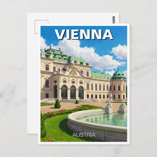 Belvedere Vienna Oostenrijk Reizen Briefkaart (Voorkant / Achterkant)