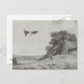 Bemande vliegmachine Kunst Tekening Briefkaart (Voorkant / Achterkant)