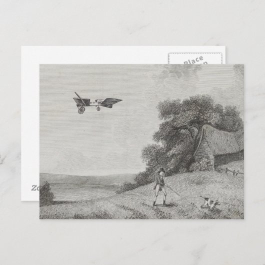 Bemande vliegmachine Kunst Tekening Briefkaart (Voorkant / Achterkant)